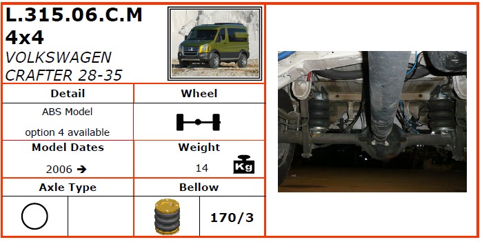 L.315.06.C.M/大眾空氣懸掛系統/大眾空氣懸掛/大眾CRAFTER 28-35 4WD（2006-）-Dunlop空氣懸架