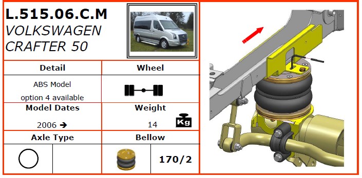 L.515.06.C.M/大眾空氣懸掛系統/大眾空氣懸掛/大眾CRAFTER 50（2006-）-Dunlop空氣懸架